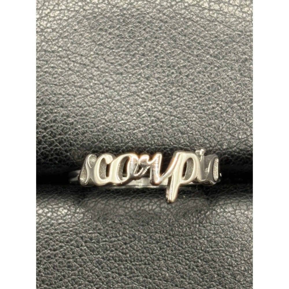 Zodiac Sterling Silver Scorpio Script Ring Size 7 G31